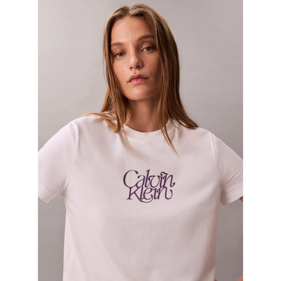 Calvin Klein Γυναικεία κοντομάνικη μπλούζα Script  Logo Graphic Slim T-Shirt